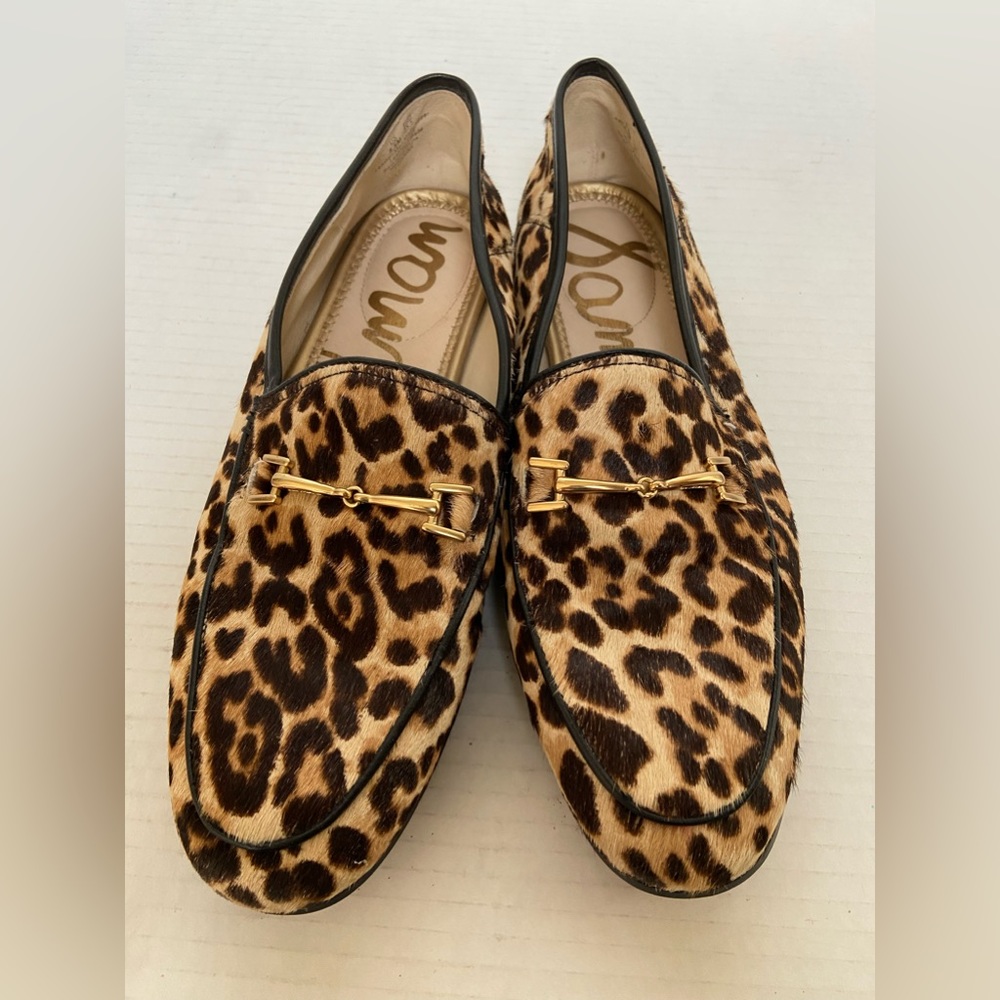Sam Edelman Calf Hair Flats Womens Shoes Loafers Brown Leopard Cheetah Sz 5.5 - Picture 9 of 11
